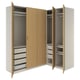 PAX / TONSTAD Corner wardrobe, gray-beige/gray-beige oak veneer, 90 3/4/63 1/4x93 1/8 "