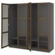 PAX / TONSTAD Wardrobe combination, dark gray brown/stained oak veneer glass, 78 3/4x23 5/8x79 1/4 "
