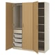 PAX / TONSTAD Wardrobe combination, gray-beige/oak veneer, 59x23 5/8x79 1/4 "