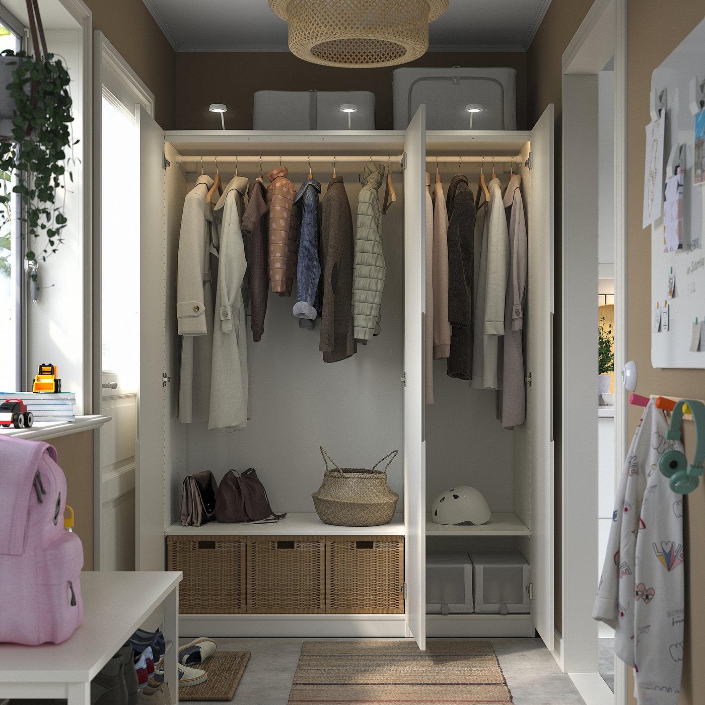 PAX / TONSTAD wardrobe combination, white/off-white, 59x235
