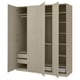 PAX / TYSSEDAL Wardrobe combination, gray-beige/gray-beige, 78 3/4x23 5/8x93 1/8 "