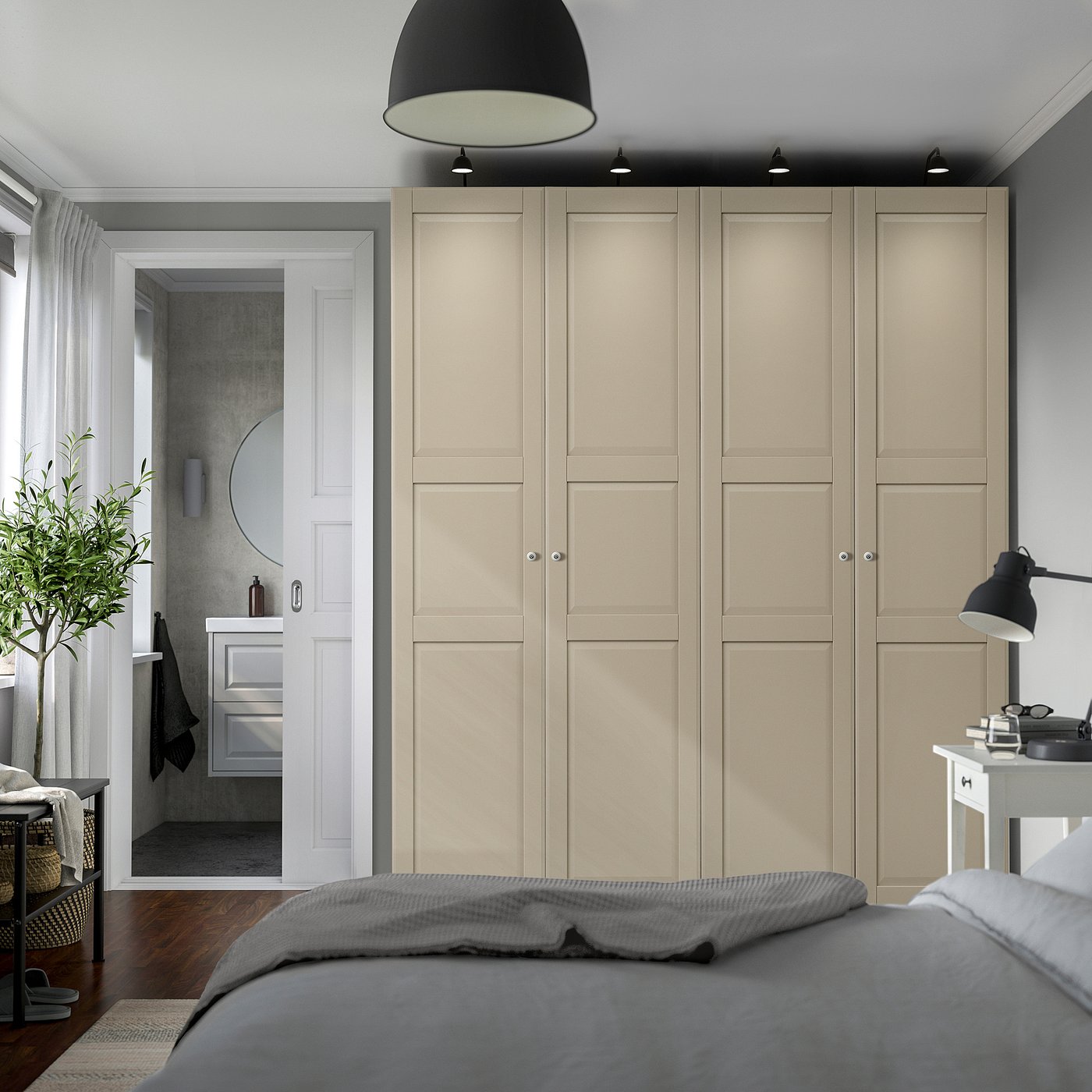 PAX / TYSSEDAL wardrobe combination, gray-beige/gray-beige, 783