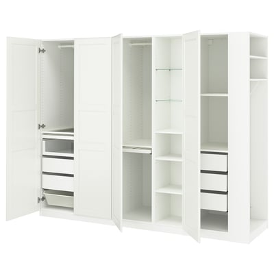 PAX / TYSSEDAL Wardrobe combination, white white/white, 100 3/8x23 5/8x93 1/8 "