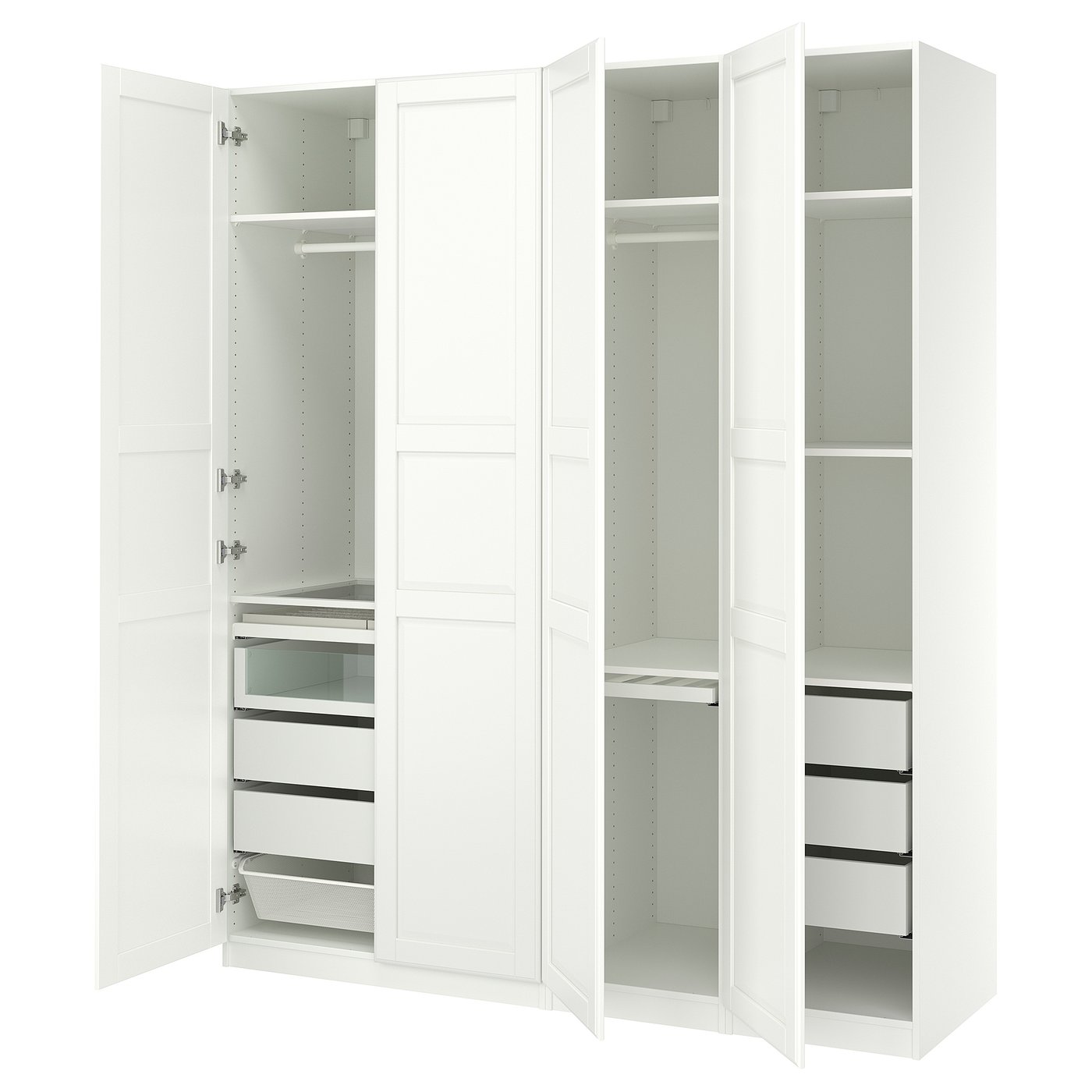 PAX / TYSSEDAL wardrobe combination, white white/white, 783/4x235