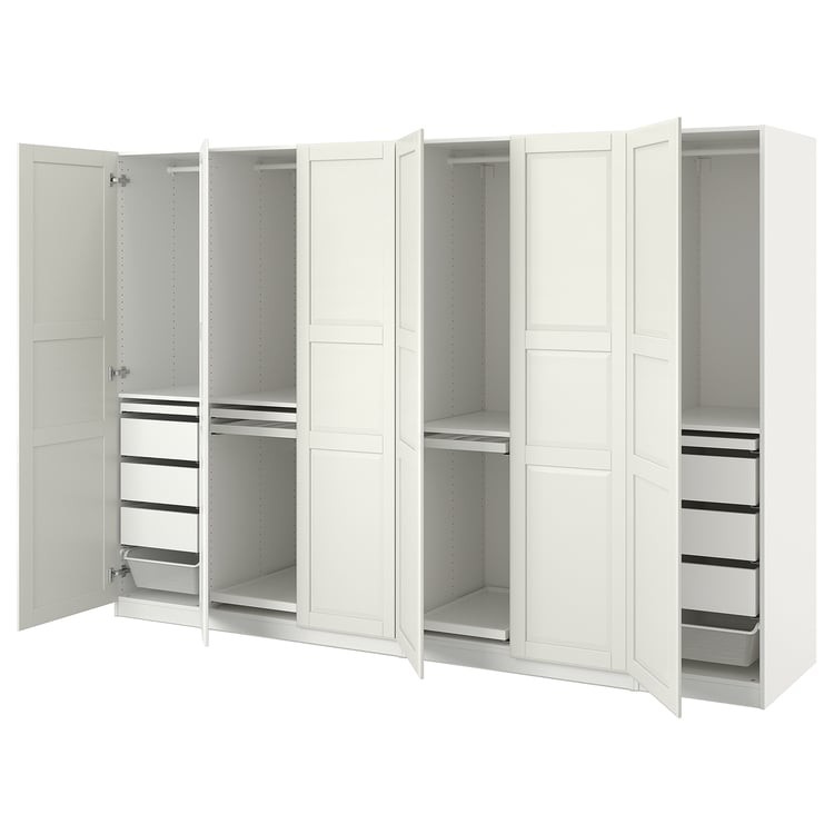 PAX / TYSSEDAL wardrobe combination, white/white, 1181/8x235/8x791/4