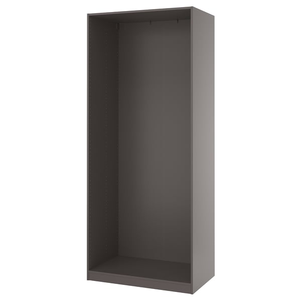 PAX Wall-mounted storage frame, dark gray, 39 3/8x22 7/8x92 7/8 "