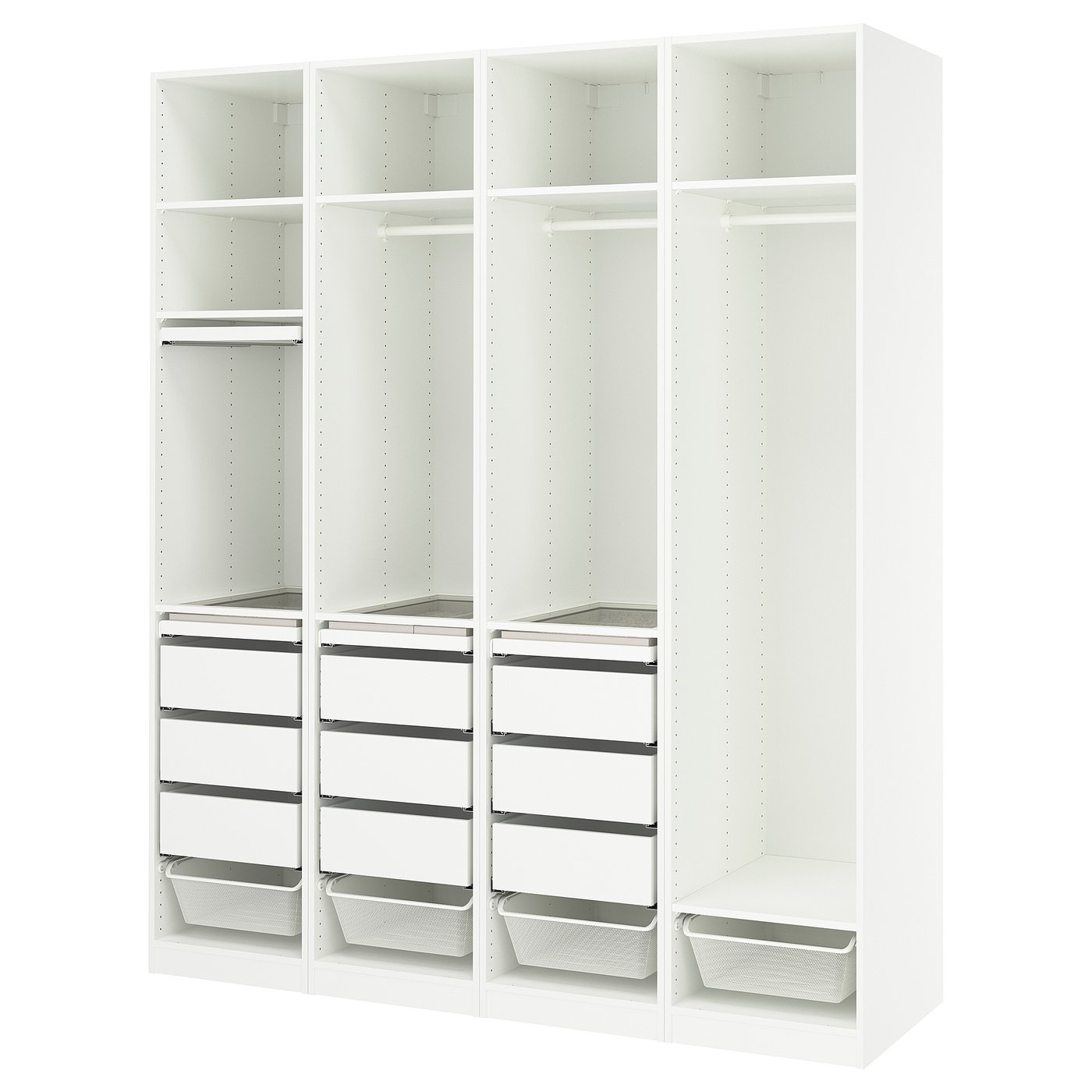 PAX wardrobe combination, white, 783/4x227/8x931/8