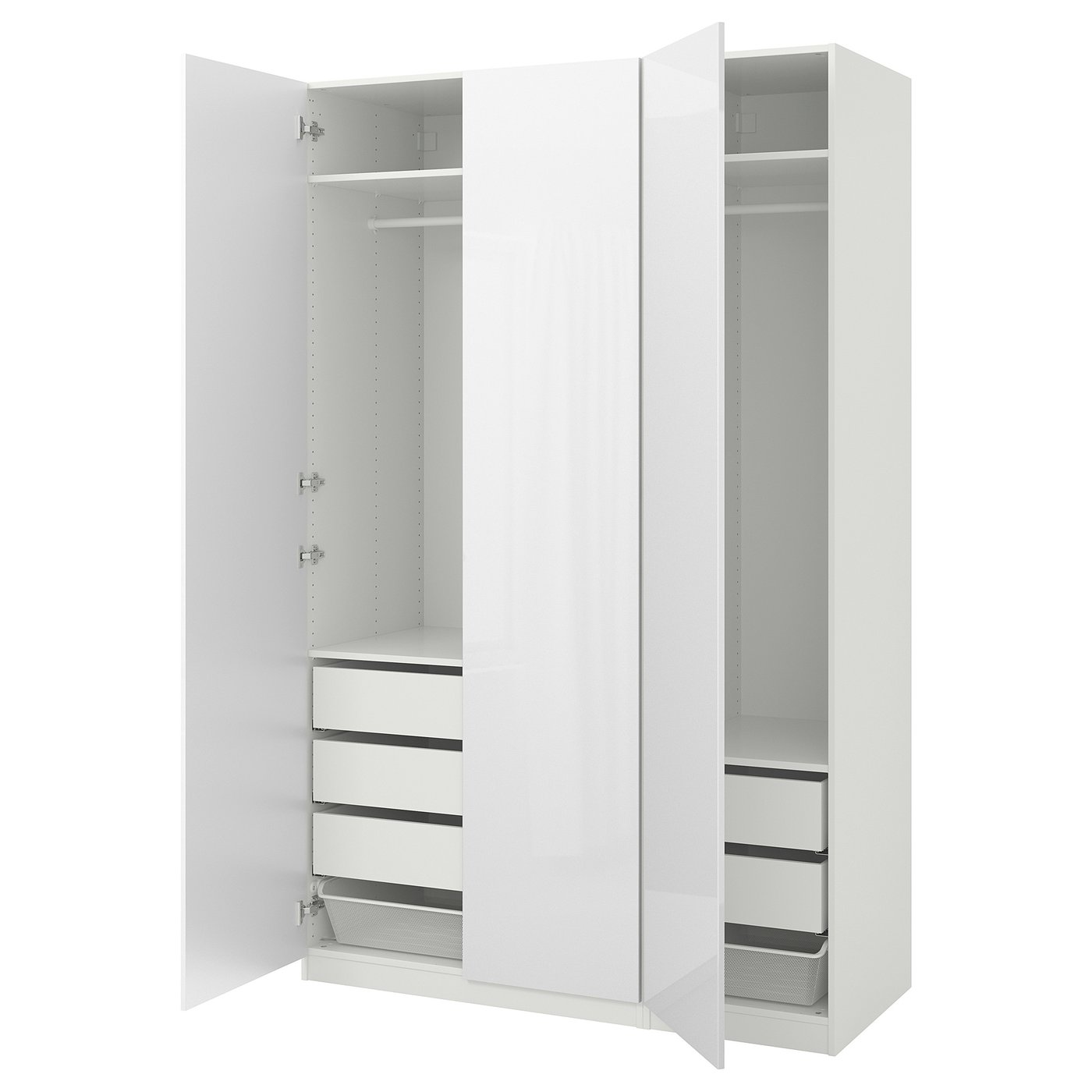 PAX Wardrobe, white/Fardal highgloss/white, 59x235/8x931/8" IKEA