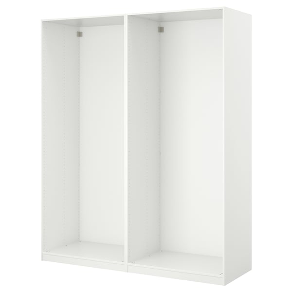PAX Wardrobe with sliding doors, white/Auli mirror glass, 59x26x931/8