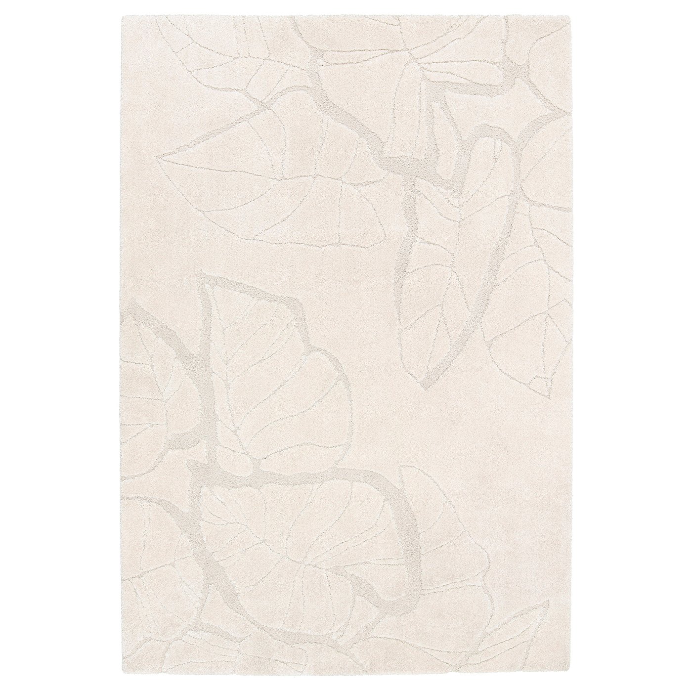 PELARKÖRSBÄR Rug, low pile - light beige/leaf pattern 5 ' 3 "x7 ' 7 "