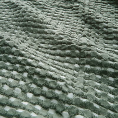 PELARTUJA Bedspread, green-gray/white, Full/Queen