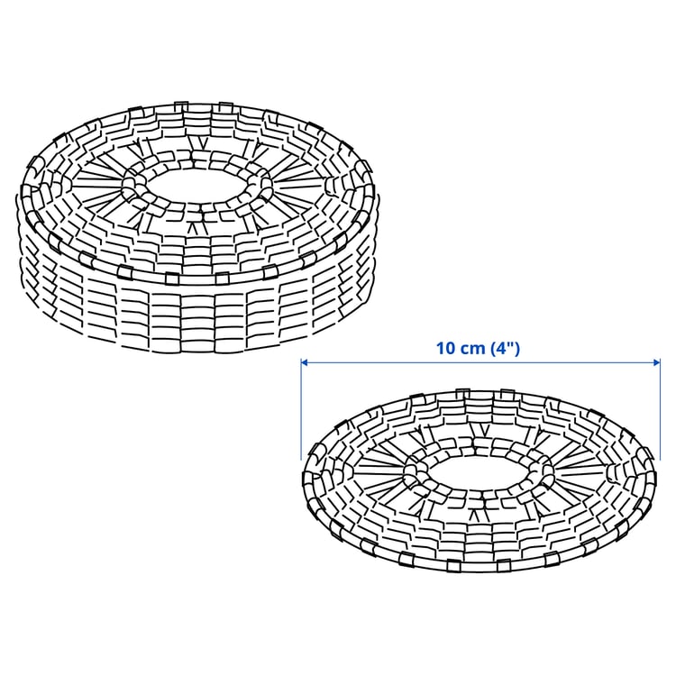 PENNFISK coasters with holder, natural/sedge handmade, 4" IKEA