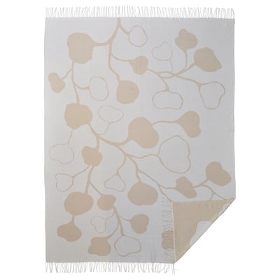 PERSIKOTRÄD Throw, off-white/gray-beige, 59x79 "