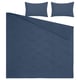PIGGTISTEL bedding set - dark blue, cotton/linen, quilted comforter & pillows.