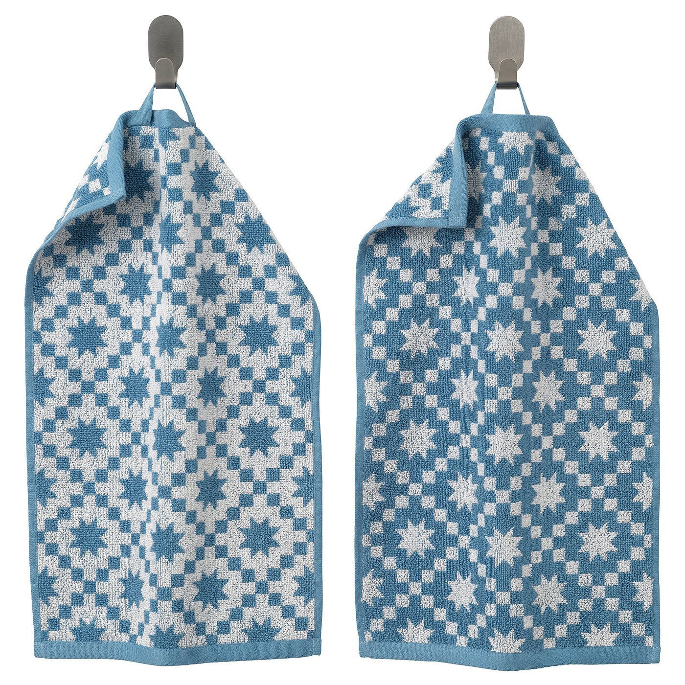 PILGULDMAL Guest towel - dark gray-blue/white 12x20 "