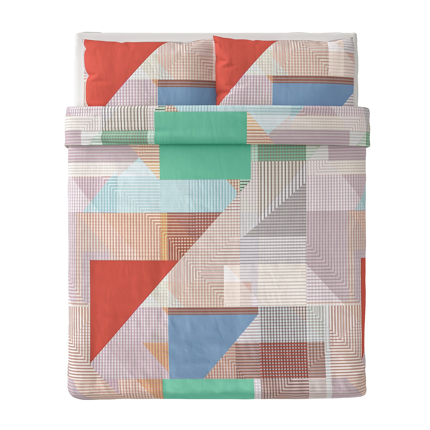 PIMPERNÖT Duvet cover and pillowcase(s), multicolor, Full/Queen (Double