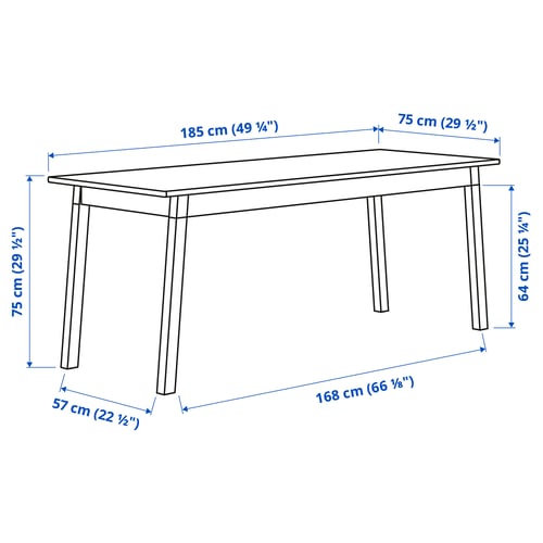 Illustration with measurements for the product: PINNTORP.