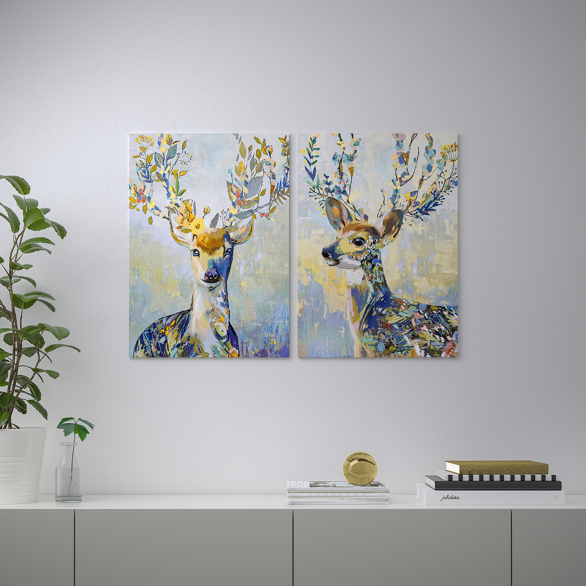 PJÄTTERYD Picture, colourful reindeer IKEA