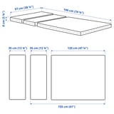 PLUTTEN Foam mattress for extendable bed, 38 1/4x74 3/4 "