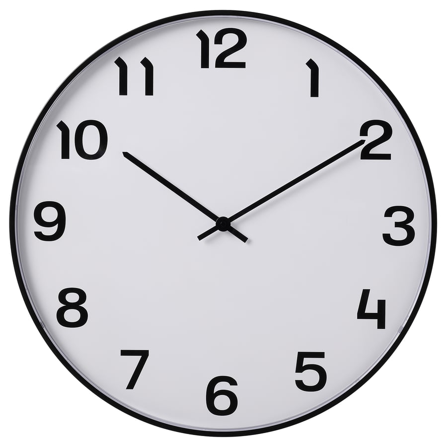 PLUTTIS Wall clock, black, 20 ½" IKEA