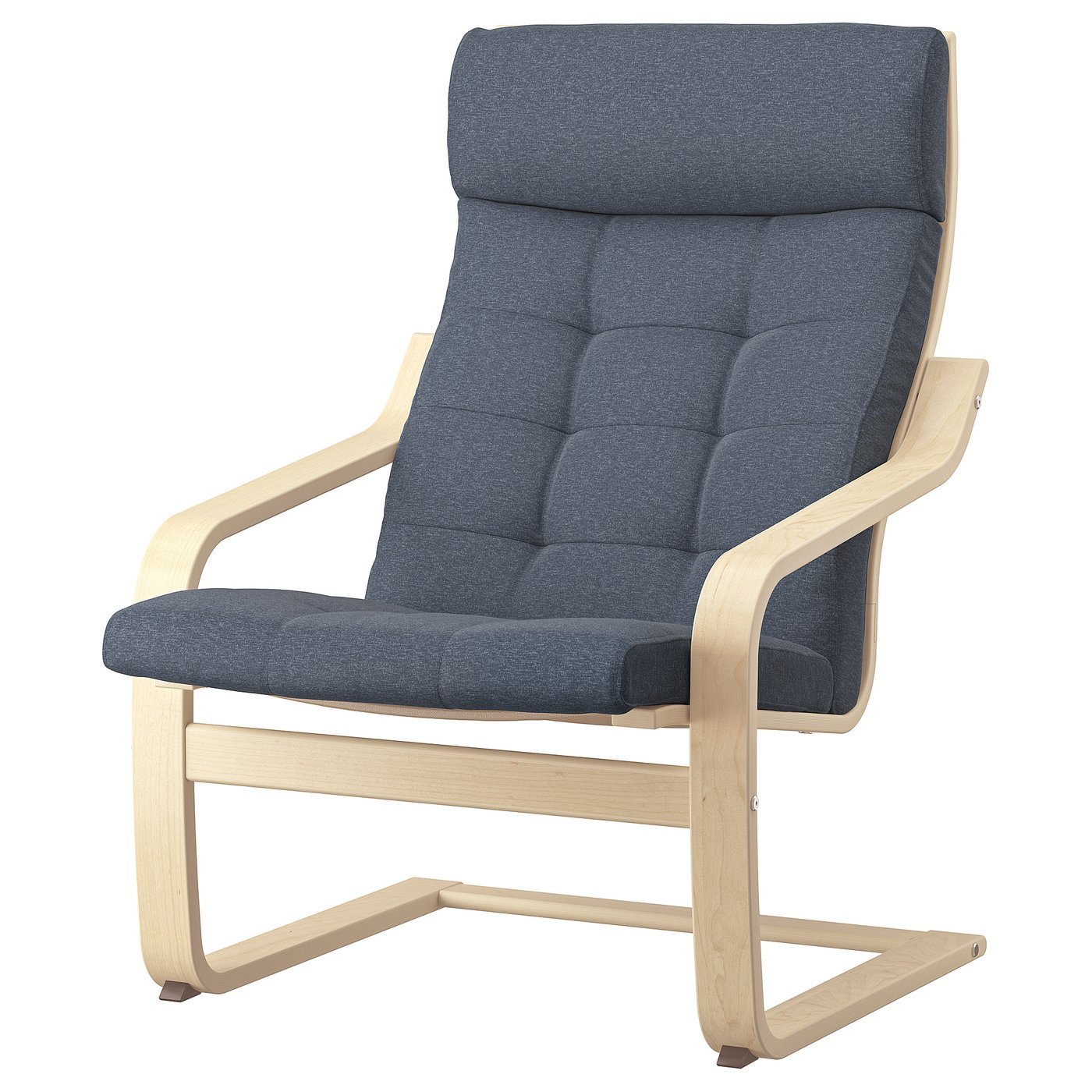Armchair and ottoman, birch veneer/Gunnared blue 3