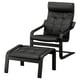 POÄNG Armchair and ottoman, black/Grann black
