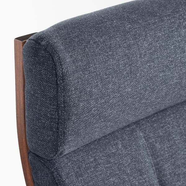 POÄNG Armchair and ottoman, brown/Gunnared blue