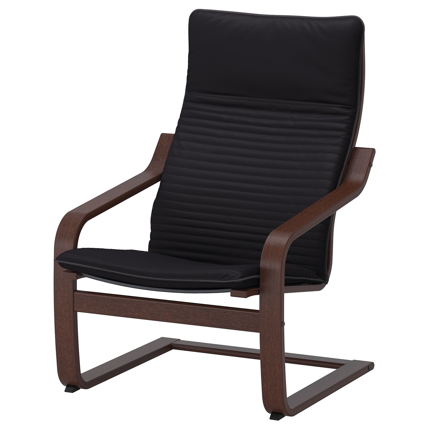 POÄNG armchair and ottoman, brown/Knisa black - IKEA