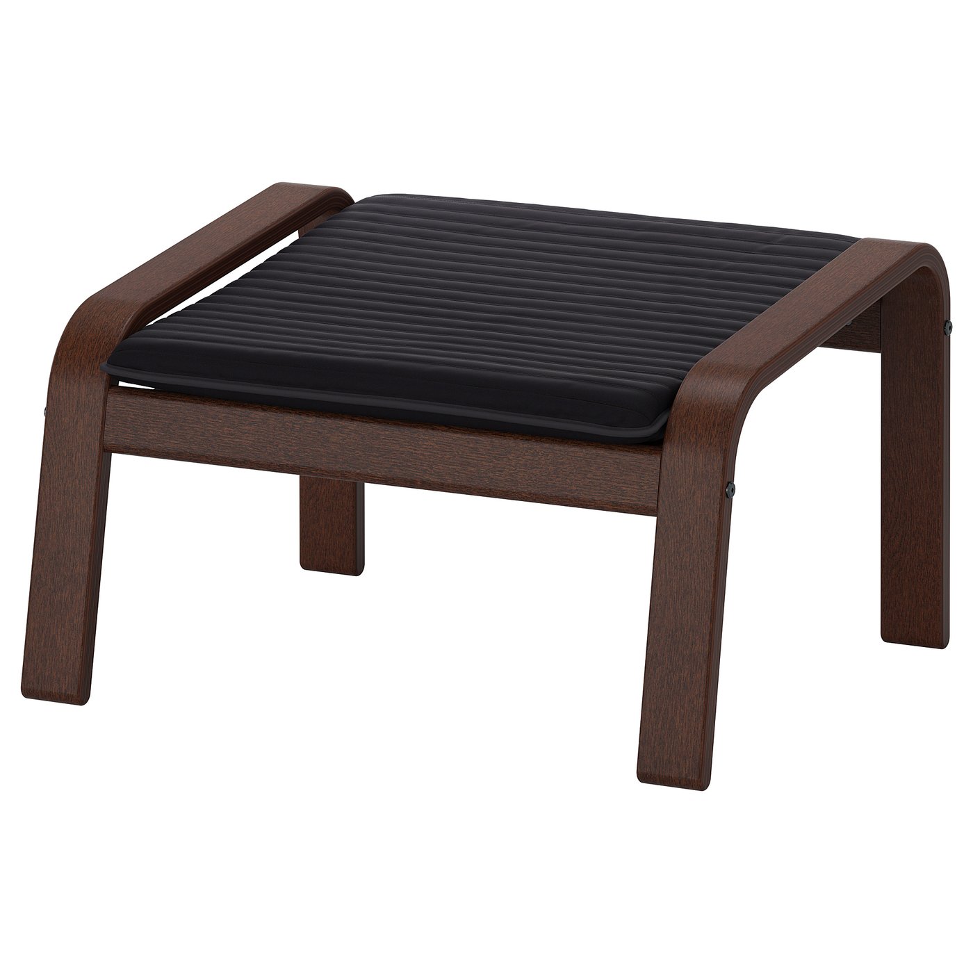 POÄNG armchair and ottoman, brown/Knisa black - IKEA
