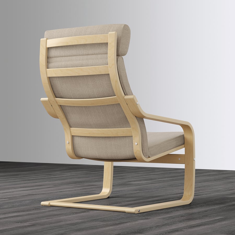 POÄNG armchair, birch veneer/Hillared beige IKEA