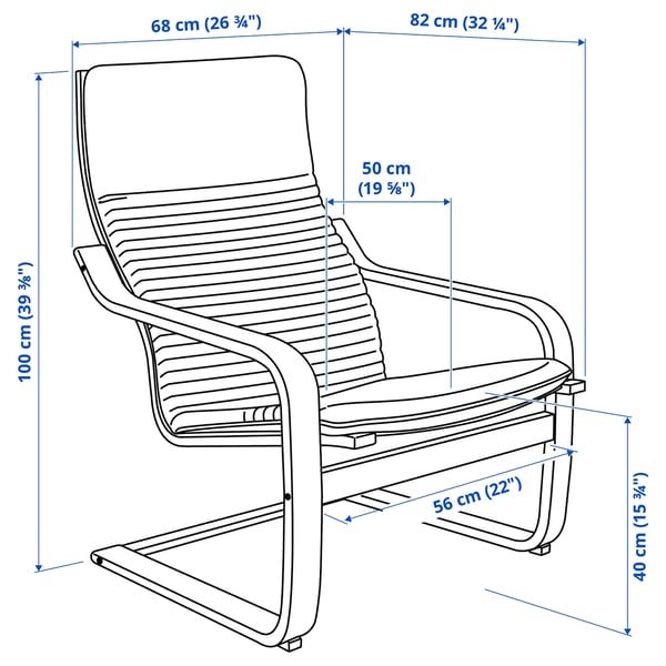 POÄNG sillón y reposapiés, chapa abedul/Knisa beige claro - IKEA