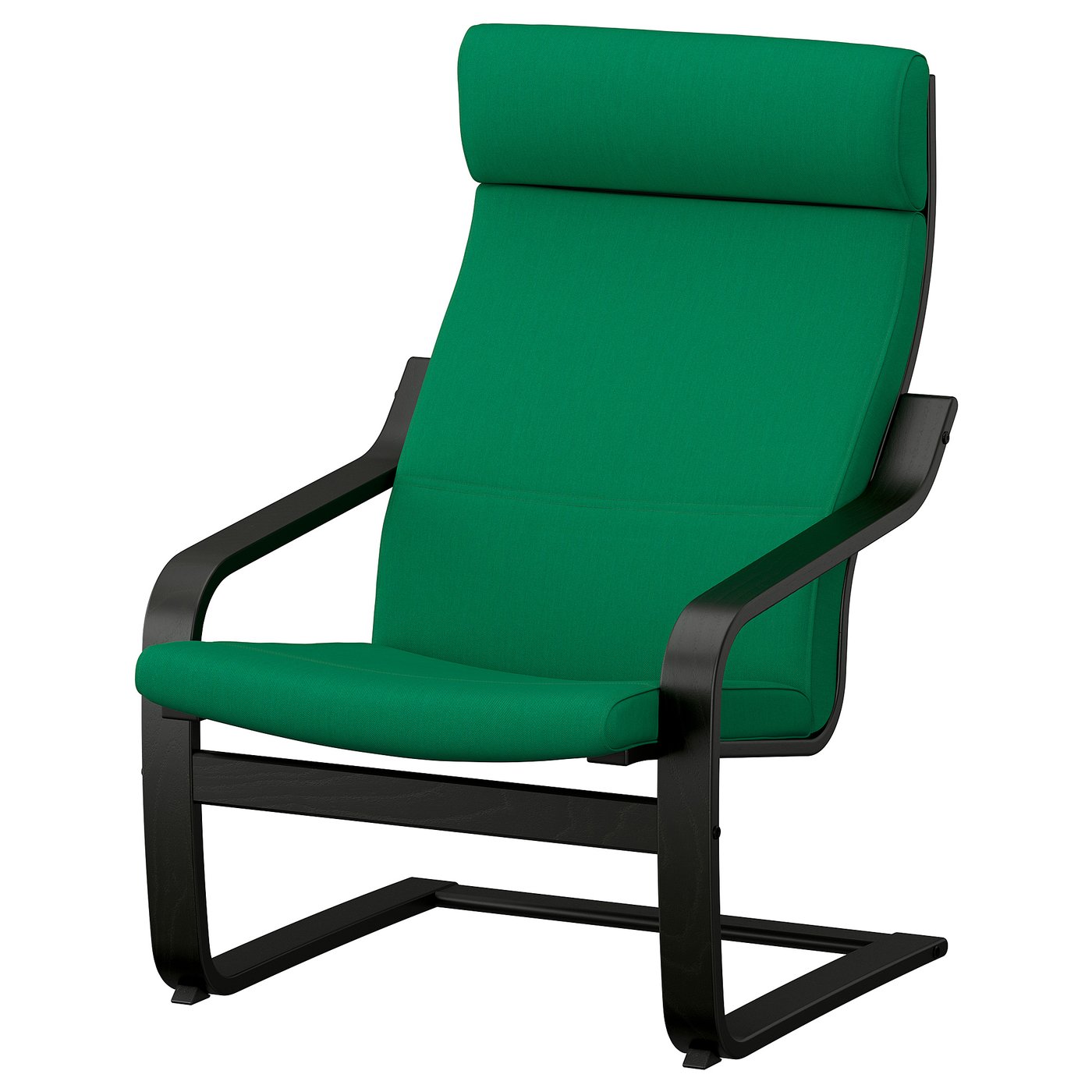 POÄNG armchair, black/Vissle deep green - IKEA