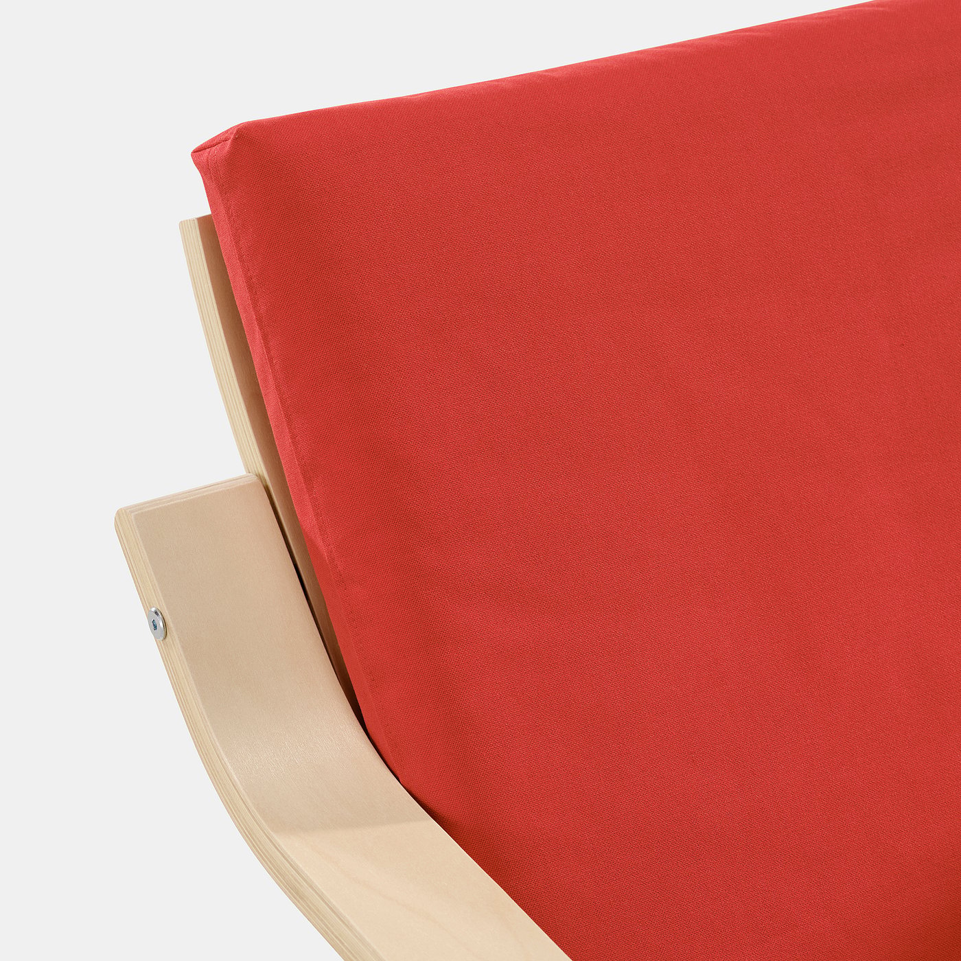 POÄNG low-back armchair, natural/beige/Vissle red - IKEA
