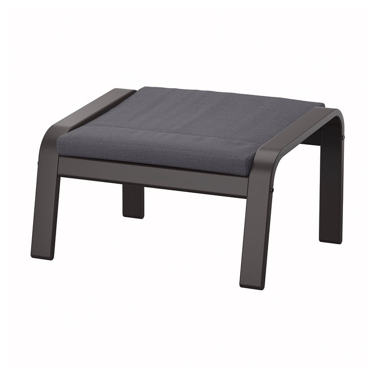 POÄNG ottoman, blackbrown/Skiftebo dark gray IKEA