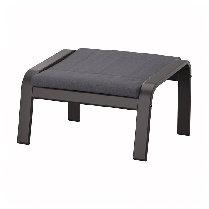 POÄNG ottoman, blackbrown/Skiftebo dark gray IKEA