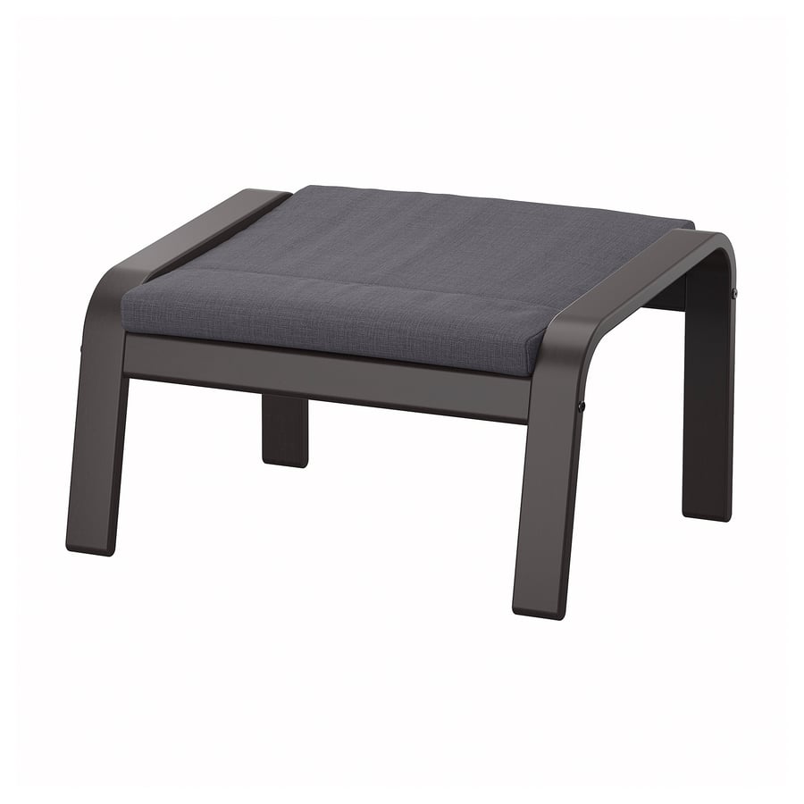 POÄNG ottoman, blackbrown/Skiftebo dark gray IKEA