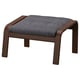 POÄNG Ottoman, brown/Gunnared dark gray