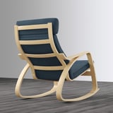 POÄNG Rocking chair, birch veneer/Hillared dark blue