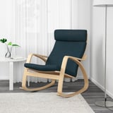 POÄNG Rocking chair, birch veneer/Hillared dark blue