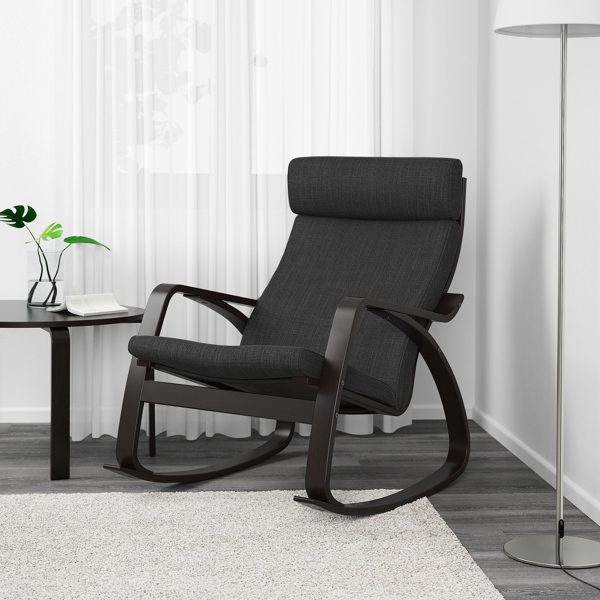 POÄNG Rocking chair blackbrown/Hillared anthracite IKEA