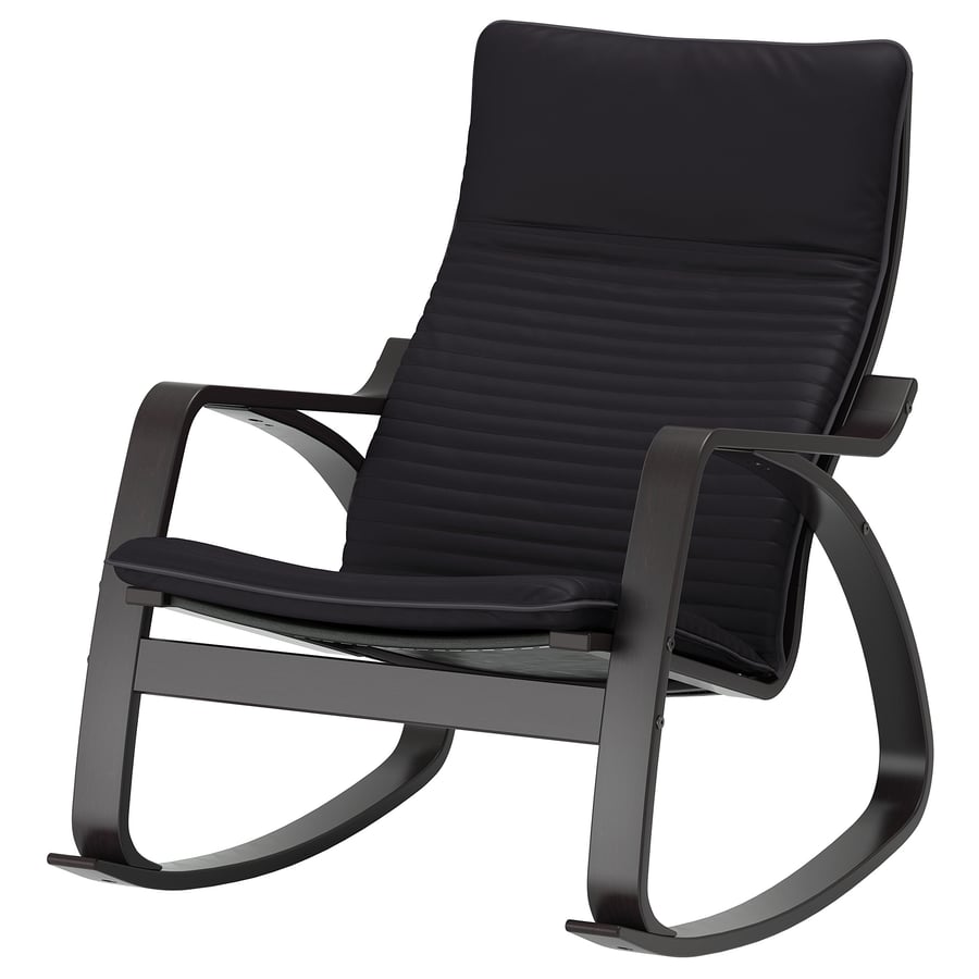 POÄNG Rocking chair blackbrown/Skiftebo dark gray IKEA