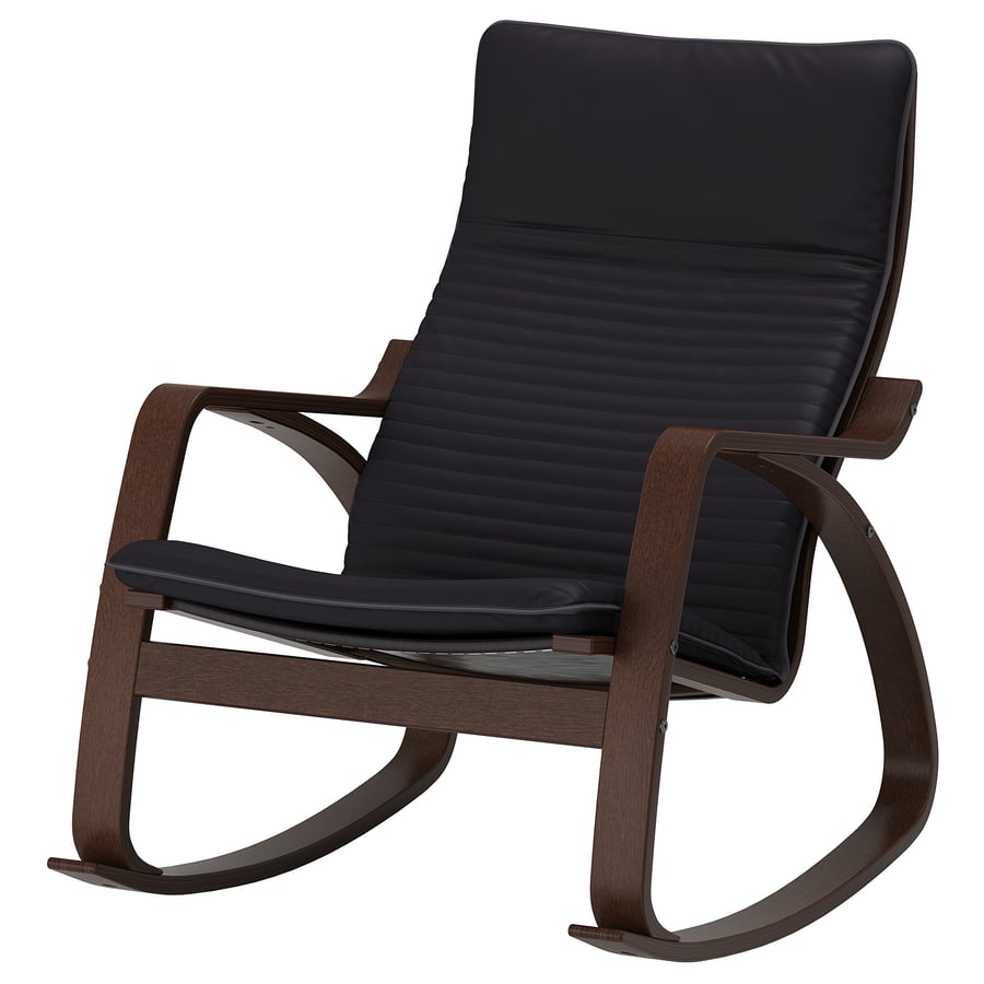 POÄNG rocking chair, brown/Knisa black IKEA