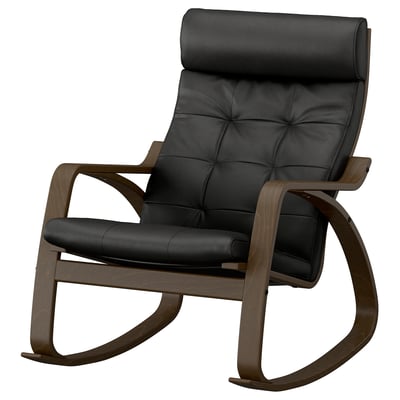 POÄNG Rocking chair, walnut effect/Grann black