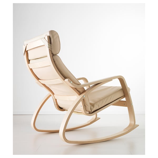 POÄNG Rocking chair birch veneer, Robust Glose offwhite IKEA