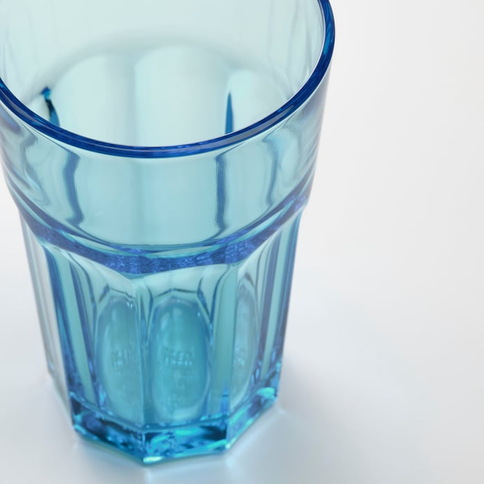 POKAL glass, blue, 12 oz IKEA