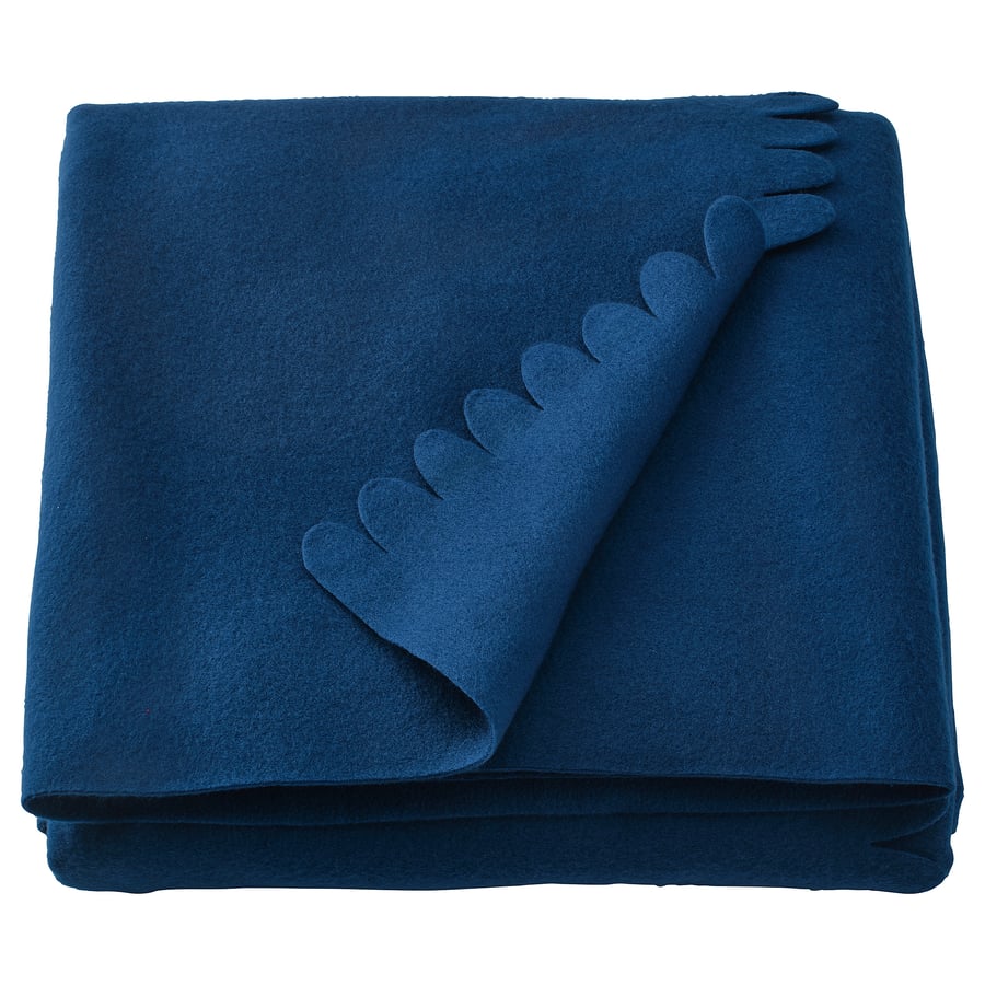 POLARVIDE Throw, dark blue, 51x67" IKEA
