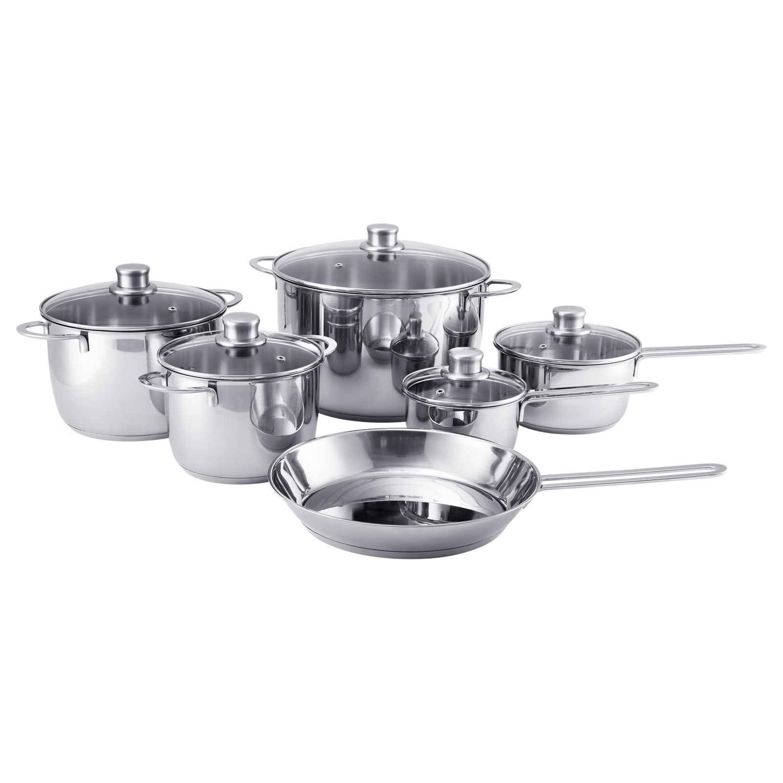 POLERAD 11piece cookware set, stainless steel IKEA