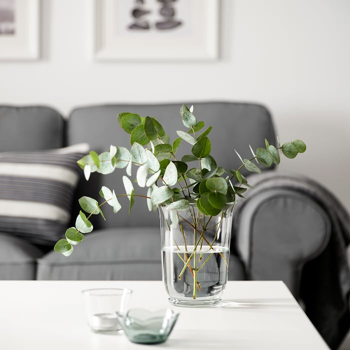 POMP vase/candle holder, clear glass, 7" IKEA