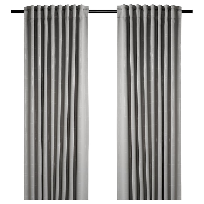 PRAKTTIDLÖSA room darkening curtains, 1 pair, gray, 50x98" IKEA