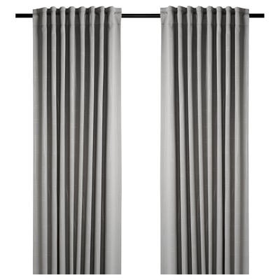 PRAKTTIDLÖSA Room darkening curtains, 1 pair, gray, 50x98 "